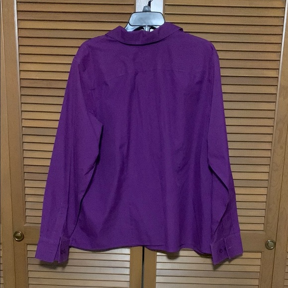 Gold Label Investments Non Iron Purple Womens Button Down Shirt 20W - Picture 2 of 3